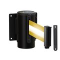 Montour Line Retr. Belt Barrier Black Metal Recessed Wall Mt, 11ft. Y Ref. Belt (M) WM115-BK-YRH-RC-M-110